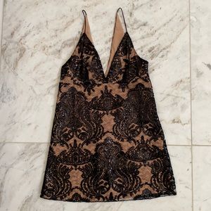 Free People sequined evening shift dress